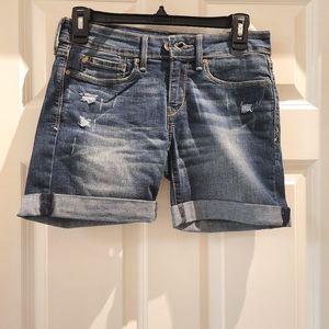 Jeans shorts Levi"s Denizen unisex size 5 - 27 distressed style low-rise cuffed